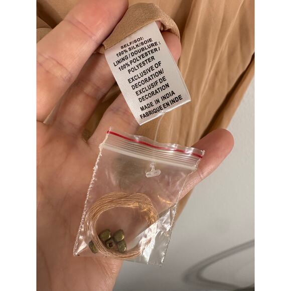 Haute Hippie Silk Asymmetrical Draped Dress Beaded Detail Cocktail Boho Chic SM - Picture 8 of 8